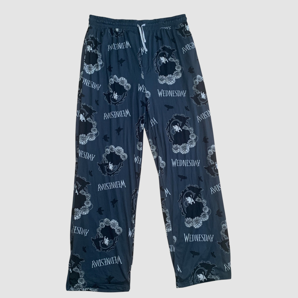 Mad Engine Wednesday Addams Men's Size 2XL Lightweight Drawstring Pajama Pants